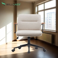 Chaise de bureau ergonomique rembourrée avec roulettes et fonction de réglage en hauteur