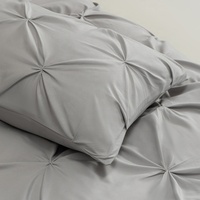 Parure de lit plissée avec draps et taies d'oreiller, couvre-lit doux, cadeau idéal pour la famille