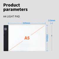 Dessin lumineux Portable Simple Ultra-Mince Trois Lumineux Dimmable Table Copie Tracing Board Led Light Box Pad pour Animation 2D
