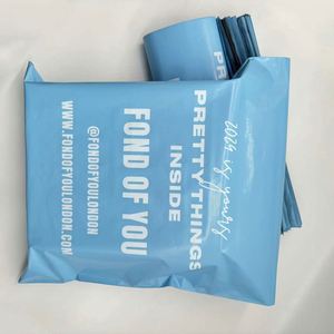 Custom LOGO Printed Light Blue Mailer for Clothing Mailer Box Small Medium Big 6x9 10x13 Mailing Bags for Hoodies - Product Image 2