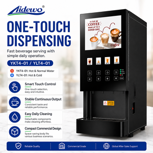 AIDEWO 4-01 Máquina de Café Instantáneo Comercial con 4 Contenedores de Polvo, Dispensador de Bebidas Calientes, a Temperatura Ambiente y Frías YKT4-01 Café Comercial - Product Image 3