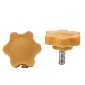 Vis <span class=keywords><strong>à</strong></span> écrou étoilé hexagonal galvanisé en acier au carbone avec poignée en fleur de prunier jaune/noir, serrée <span class=keywords><strong>à</strong></span> la main, tête en plastique, M6/M8 - Product Image 1