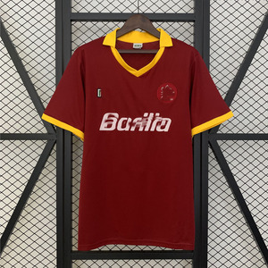 Maßgefertigter 05-92 Roma Nr. 10 Totti Retro Herren Fußballtrikot 100% Polyester Wärmeübertragungsdruck Dehnbar Atmungsaktiv - Product Image 4