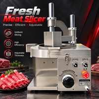 Machine à trancher le bœuf commerciale, machine à découper automatiquement la viande fraîche de porc, d'agneau et de mouton, épaisseur réglable, trancheuse en acier inoxydable