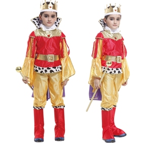 Nuovo Costume da Re per Bambini Personalizzato per Halloween, Set Completo con Stivali in Poliestere Bianco - Product Image 2