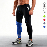 Pantalons de compression pour hommes, leggings de sport athlétiques, pantalons de survêtement à blocs de couleur, collants, sous-vêtements de base pour la course à pied