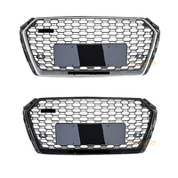 Nouvelle calandre avant en ABS chromé argenté/noir pour Audi A4 S4 B9 2016-2019 Facelift RS4, mise à niveau en maille