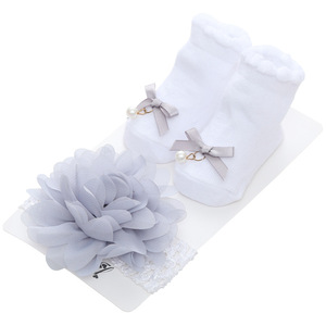 Konlee Hot Bán 40 Loài Hàn Quốc Lấy Cảm Hứng Cảm Hứng Ren Hoa Và Bow Headband Set Chống-Trượt Bé Vớ Mùa Đông Cổ - Product Image 5
