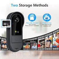 Sonnette WiFi avec interphone bidirectionnel, objectif grand angle, étanche IP65, réception à distance via application mobile