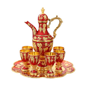 Juego de 8 Piezas de Vasos de Vino y Licor de Metal Estilo Europeo de Gran Capacidad (8 oz), Decoraciones de Boda Ecológicas de Alta Gama - Product Image 1