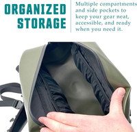 Sac banane étanche 840D en TPU double face 7,5 L pour la pêche à la mouche avec porte-canne à pêche et sangle réglable