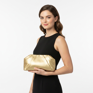 Sac à main minimaliste plissé pour femme, en similicuir doux, pochette nuage décontractée pour soirée, sac bandoulière à chaîne pour le quotidien, le travail, les mariages et les rendez-vous - Product Image 1
