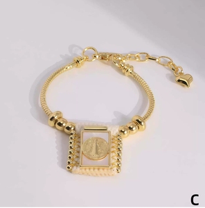 Gioielli Cattolici Religiosi Placcati <span class=keywords><strong>Oro</strong></span> Ciondoli Croce di San Benito Gesù Vergine Maria Pendente in <span class=keywords><strong>Madreperla</strong></span> Bracciali - Product Image 6