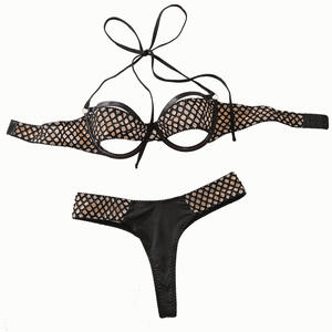 Completo Bikini Sexy da Donna 2 Pezzi in Rete Traspirante Spandex/Poliestere con Schiena Scoperta, Collezione Estate 2025 - Product Image 6