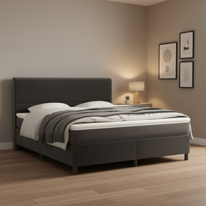 Base de Cama Tapizada en Terciopelo Gris Oscuro, Tamaño California King, Diseño Moderno y Suave - Product Image 2