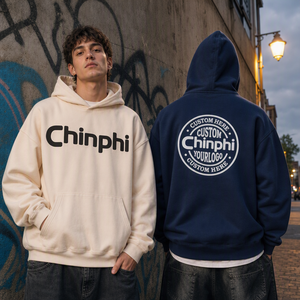 Hoodies personnalisés de luxe à logo, coupe courte, coupe ample, streetwear de haute qualité, en coton épais et surdimensionné - Product Image 1
