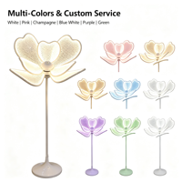 Lampadaire LED Lumineux en Forme de Pivoine, Hauteur Réglable, Kit d'Éclairage sur Pied à Pétales Lumineux pour Allée de Mariage, Chemin de Guidage, Salle de Banquet
