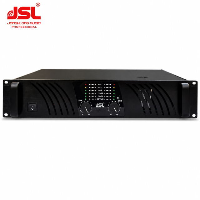 JSL Professional 2 Channel Power Amplifier Rack Mount Pro Audio Amplifier for PA System Speaker DJ Concert Nightclub