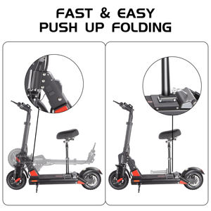 Trottinette électrique pliable pour adultes avec siège, pneus larges, entrepôt UE - Product Image 5