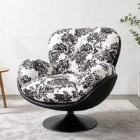 Fauteuil d'appoint moderne pivotant à 360° en cuir et velours, fauteuil de lecture rotatif pour salon et chambre à coucher