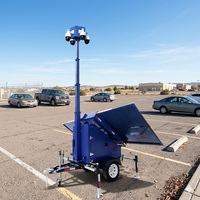 Remolque de Vigilancia Móvil, Torre de Seguridad para Estacionamiento Exterior, Cámara PTZ Opcional, Velocidad de 80 km/h, Certificación CE, Mástil de 6 m, Impermeable