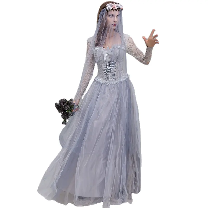 New Halloween Costumes Scary Ghost Bride Dresses Performance Dresses Prom Costumes