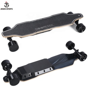 Planche à roulettes électrique JIESEN <span class=keywords><strong>Longboard</strong></span> Kit de télécommande à double entraînement avec camions de 7 pouces Vitesse de 38 km/h Portée de 15 à 20 km Ceinture Charge de 100 kg - Product Image 1