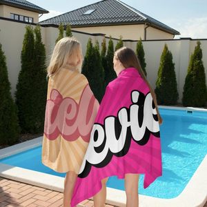 Serviette de plage fantaisie absorbante en coton 100% de haute qualité, imprimée sur une face, motif plage coloré, pour usage quotidien - Product Image 2