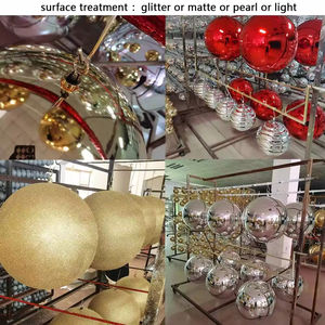 Boules de Noël en plastique incassable de 3/4/6/8/10/15/20/25/30/40/50 cm, décoration de Noël, ornement, vert, argent, rouge, bleu, or - Product Image 3