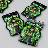 Sachets refermables personnalisés à gravure, anti-odeur, 3,5g 7g, sachets Mylar de forme spéciale de qualité alimentaire
