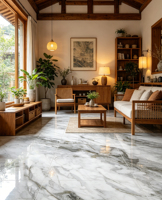 Carrelage en porcelaine effet marbre blanc brillant avec veines gris foncé, 60x120cm, résistant aux taches, disponible pour OEM, fabriqué en Chine