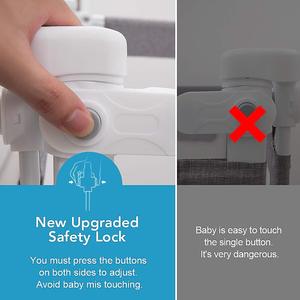 Barandilla de Seguridad para Cama de Bebés y Niños Pequeños, Elevación Vertical Unilateral, Altura Ajustable, Barandilla Anticaídas con Tela Transpirable - Product Image 6