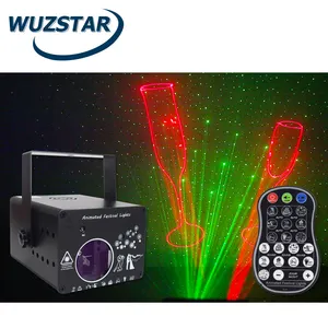 Lumière laser à animation RG colorée 10W, projecteur lumineux à motif de faisceau pour discothèque KTV
