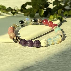 Bracelet en pierre naturelle avec perles de verre colorées, stimulant la créativité, vente en gros, remise sur commande, support audit usine - Product Image 5