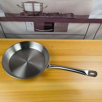 Yolecen 18 24 30 60cm poêle à frire moderne en acier inoxydable cuisinière à Induction à fond plat non revêtue pour crêpes et steaks