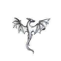 Broche vintage en métal représentant un dragon viking