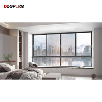 Ventanas correderas de vidrio de aluminio hechas a medida de estilo chino para ventana de doble acristalamiento templado exterior de casa