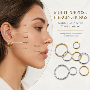 <span class=keywords><strong>Orecchini</strong></span> a Cerchio Senza Saldature in <span class=keywords><strong>Acciaio</strong></span> Inossidabile, Oro e Argento, per Piercing di Cartilagine, Elica, Trago, Conchiglia, Gioielli Unisex Ipoallergenici - Product Image 5