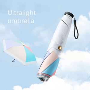 Parapluie publicitaire portable personnalisé, petit, super léger, en fibre de verre, avec protection solaire UV en vinyle - Product Image 1