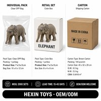 Figurine d'éléphant réaliste en PVC écologique marron 7x3x5cm, jouet éducatif, décoration de bureau pour garçons et filles de 3 ans et plus