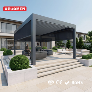 Pergola en aluminium imperméable pour l'extérieur, ouverture électrique, avec éclairage LED - Product Image 1