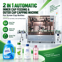 ZXSMART Machine de mise en bouteille automatique 2-en-1 avec alimentation des bouchons internes et récupération/pose des bouchons externes pour bouteilles à vis