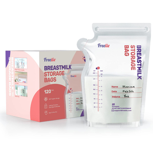 Sac en plastique PET <span class=keywords><strong>de</strong></span> stockage <span class=keywords><strong>de</strong></span> lait maternel scellé et chauffant <span class=keywords><strong>de</strong></span> qualité alimentaire sans BPA <span class=keywords><strong>de</strong></span> 200ml avec fermeture éclair et marques <span class=keywords><strong>de</strong></span> tiques - Product Image 2