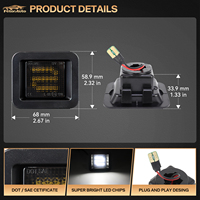 En stock aux États-Unis : 2 feux de plaque d'immatriculation LED pour Ford F150 2015-2019 Raptor 2017-2020, feux arrière fumés pour plaque d'immatriculation