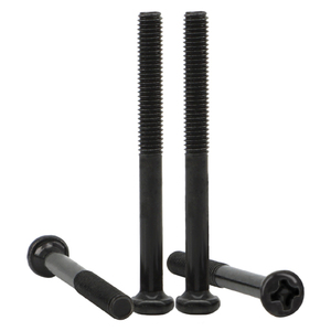 Tornillos parcialmente roscados de <span class=keywords><strong>cabeza</strong></span> <span class=keywords><strong>redonda</strong></span> Phillips chapados en negro M2 M2.5 M3 M4 Tornillos parcialmente roscados de <span class=keywords><strong>cabeza</strong></span> plana - Product Image 2