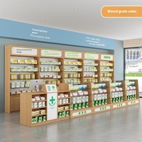 Armoire à pharmacie de style moderne personnalisée avec porte vitrée pour ordonnances, présentoir de pharmacie et étagère à médicaments