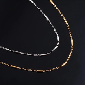 Cadena de Eslabones Chic de 2 mm con Cilindro de Acero Inoxidable, Collar Largo para Mujer, Gargantilla, Accesorios para Hacer Joyas - Product Image 3