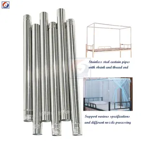 Customizable Sizes Thread Splicing Stainless Steel Mosquito Net Rods Hollow Round Bed Curtain Pipe for Beds