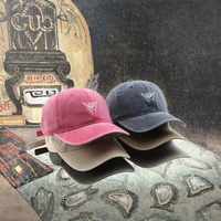 Casquettes de baseball rétro vintage unisexes en denim de coton lavé avec broderie personnalisée en forme de cœur, style sportif et professionnel pour l'extérieur