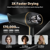 Sèche-cheveux professionnel de salon avec diffuseur, haute puissance AC 2400W, sèche-cheveux électrique ionique pour salle de bain, maison, hôtel